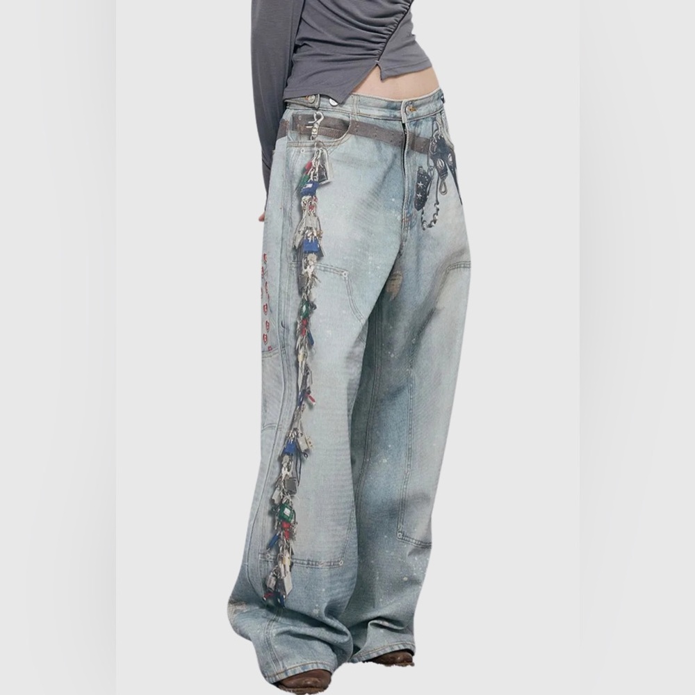INNOVARE DENIM Adara Illusion Print Barrel Jean